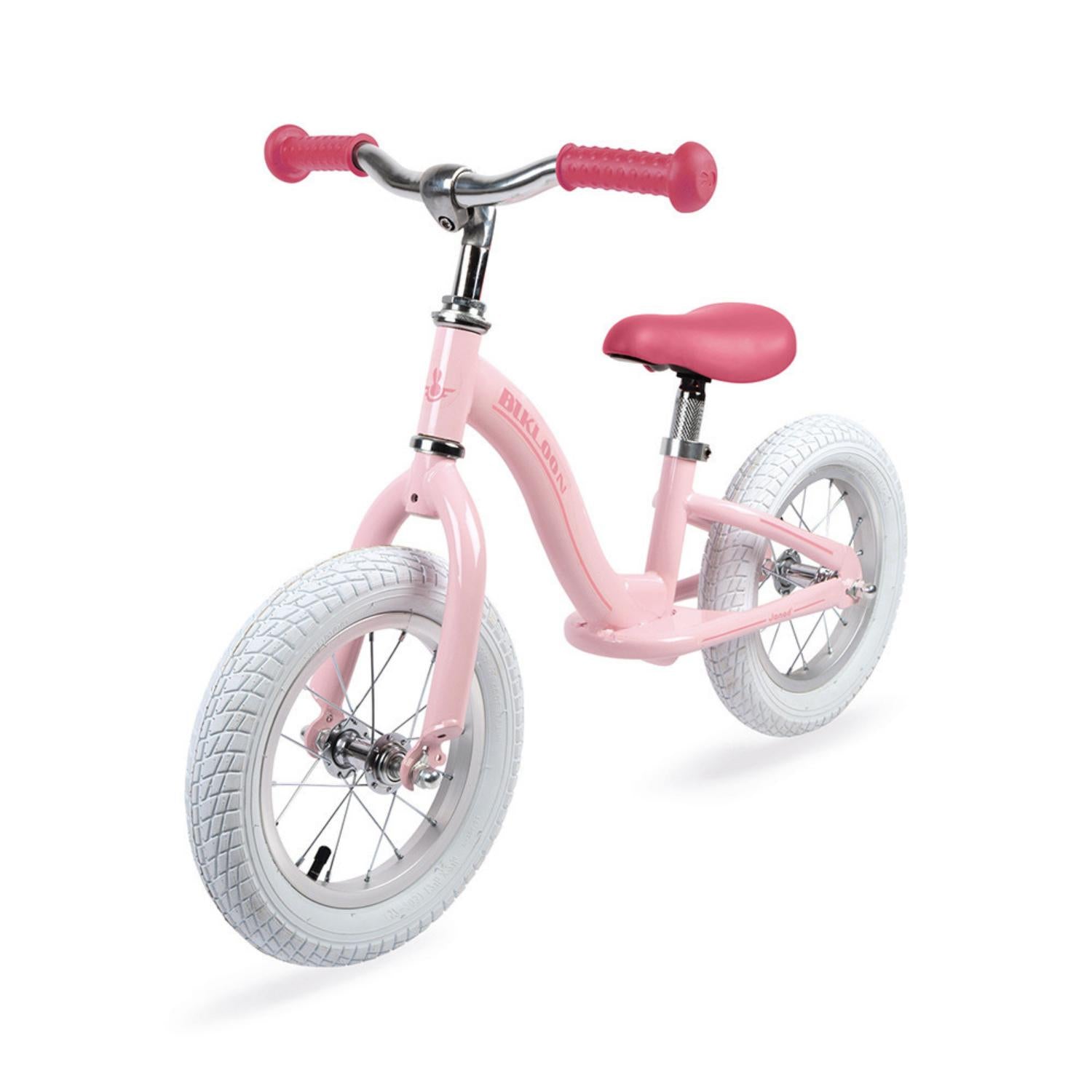 Janod Bikloon Balance Bike Pink | Activity Toy for Kids | Bikes & Scooters | Left Side | BeoVERDE.ie