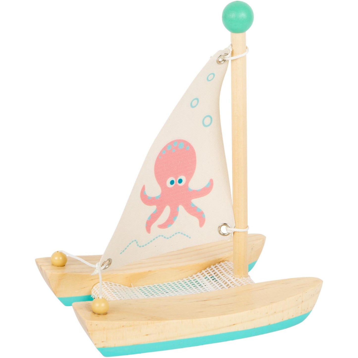 Wooden Toy Sailboat – Catamaran | Kids Bath Toy | Outdoor & Gardening