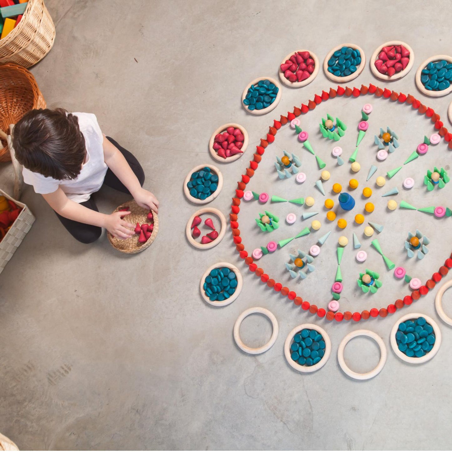 Mandala Little Coins | 36 Pieces | Wooden Toys for Kids | Open-Ended Play