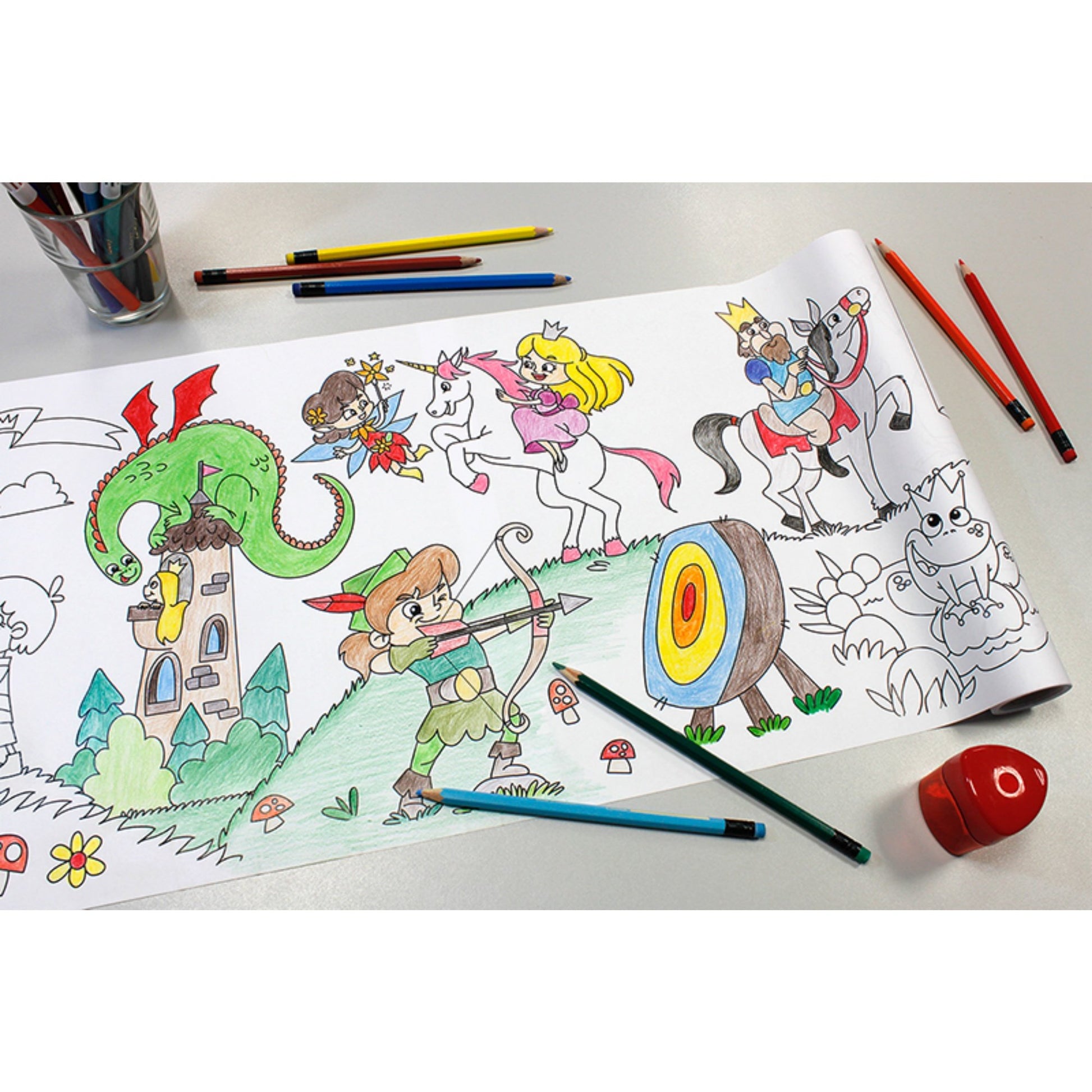 Self-Stick Colouring Book & Roll | Fairyland Adventures | Mostly Coloured Sheet | BeoVERDE.ie