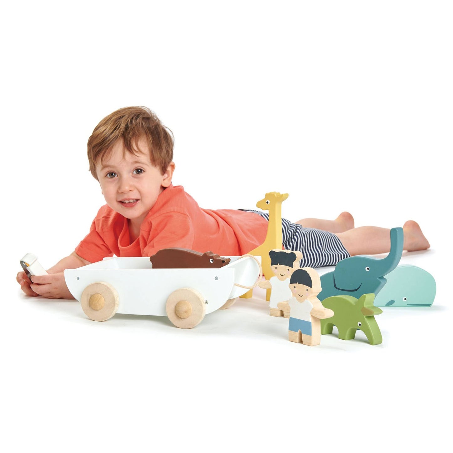 TenderLeaf ‘The Friend Ship’ | Hand-Crafted Wooden Animal Toys | Boy Playing |BeoVERDE.ie