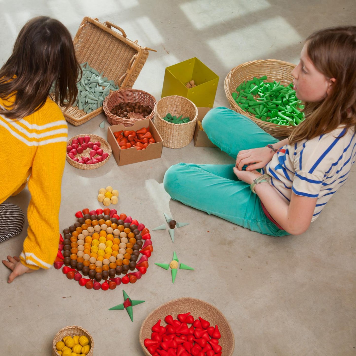 Mandala Fires | 36 Pieces | Wooden Toys for Kids | Open-Ended Play