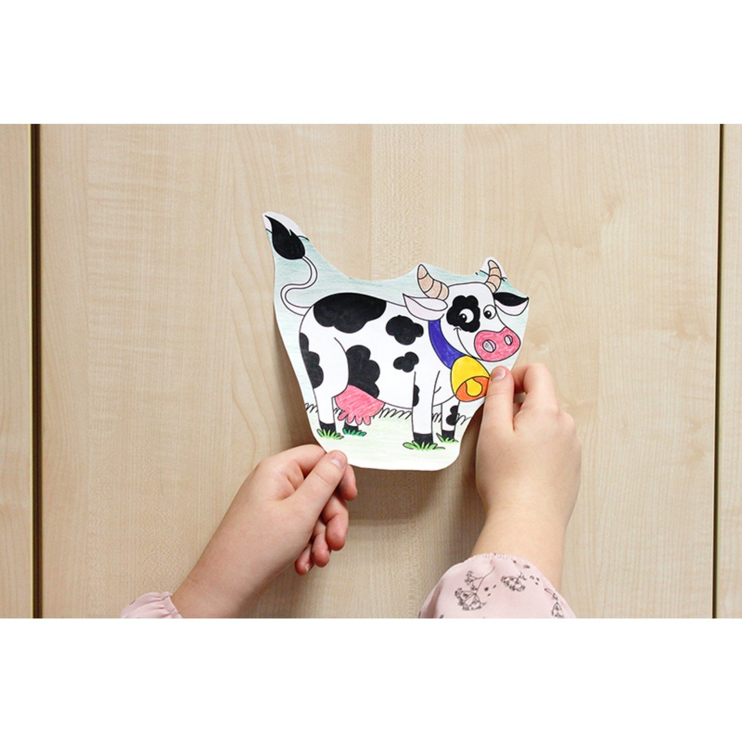 Self-Stick Colouring Book & Roll | Farm Life Adventures | Child sticks Coloured Cow Cut-outs to Furniture | BeoVERDE.ie