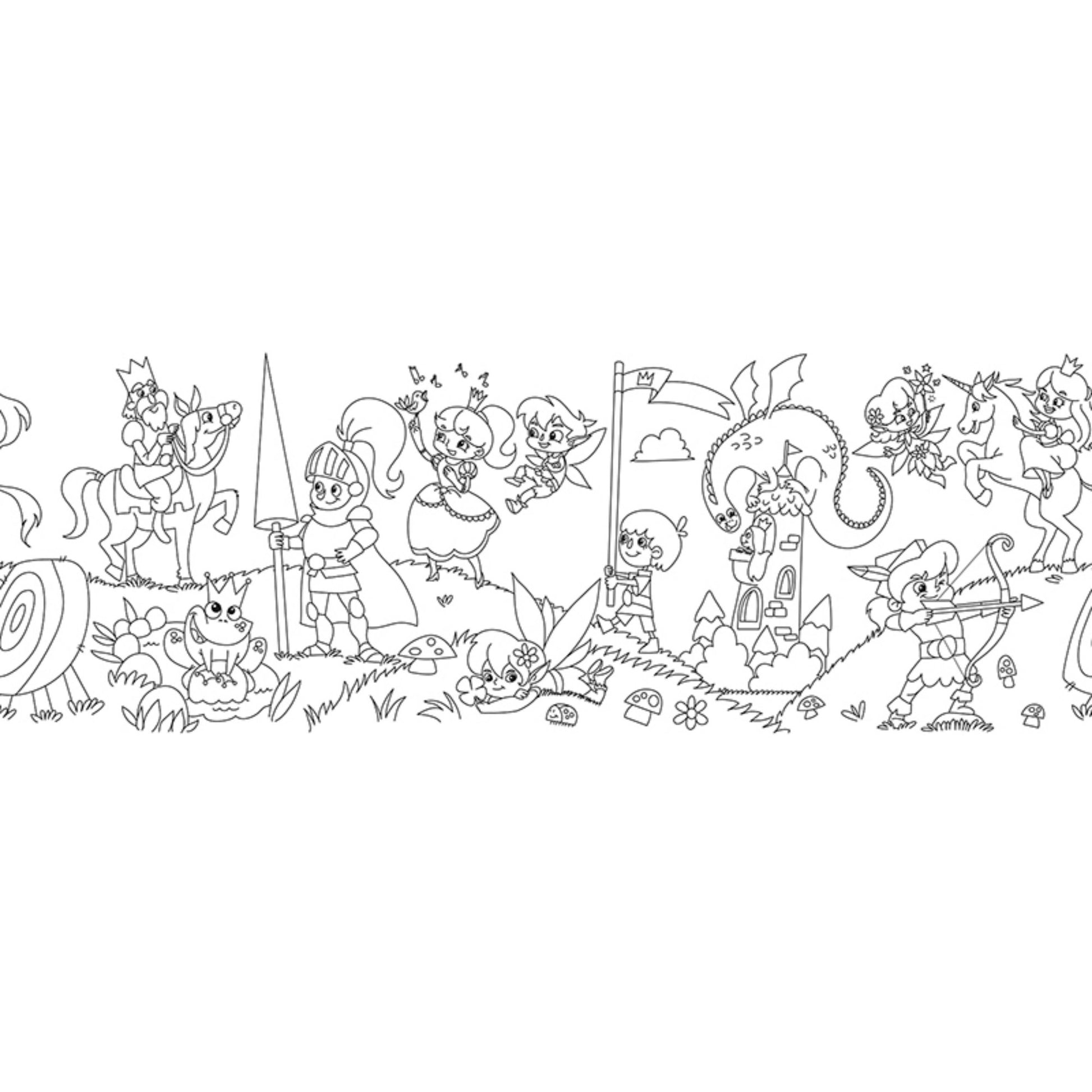 Self-Stick Colouring Book & Roll | Fairyland Adventures | Blank Sheet | BeoVERDE.ie