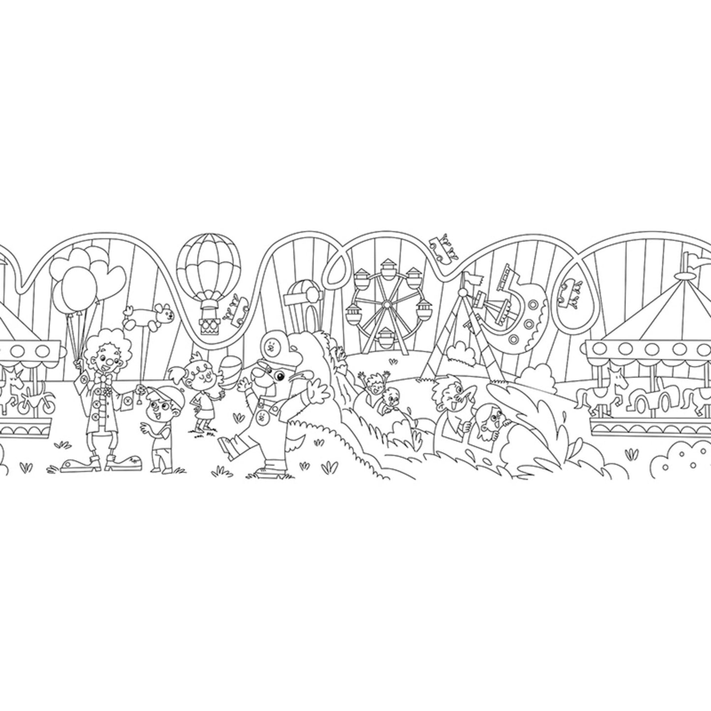 Self-Stick Colouring Book & Roll | Theme Park | Blank Sheet | BeoVERDE.ie