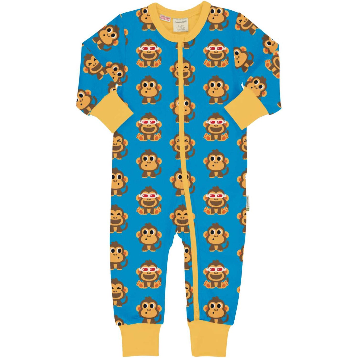 Monkey | Long Sleeve Baby & Toddler Rompersuit | GOTS Organic Cotton