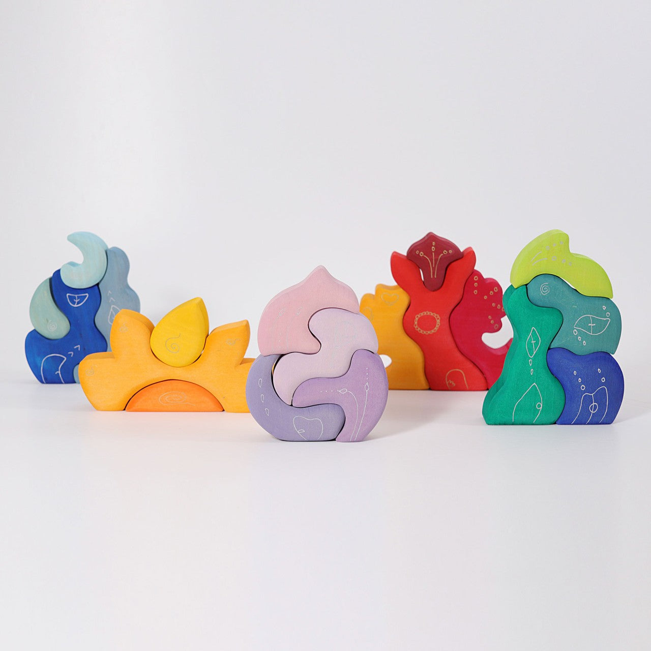 Casa Coral | 4 Pieces | Wooden Toys for Kids | Open-Ended Play