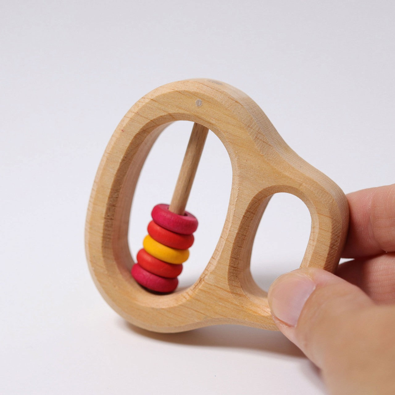 5 Red Rings Rattle & Clutching Toy | Baby’s First Wooden Toy