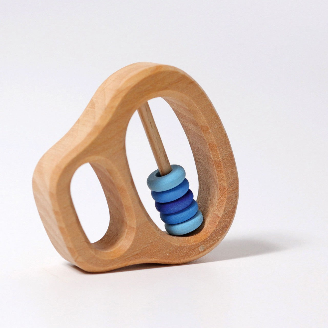5 Blue Rings Rattle & Clutching Toy | Baby’s First Wooden Toy