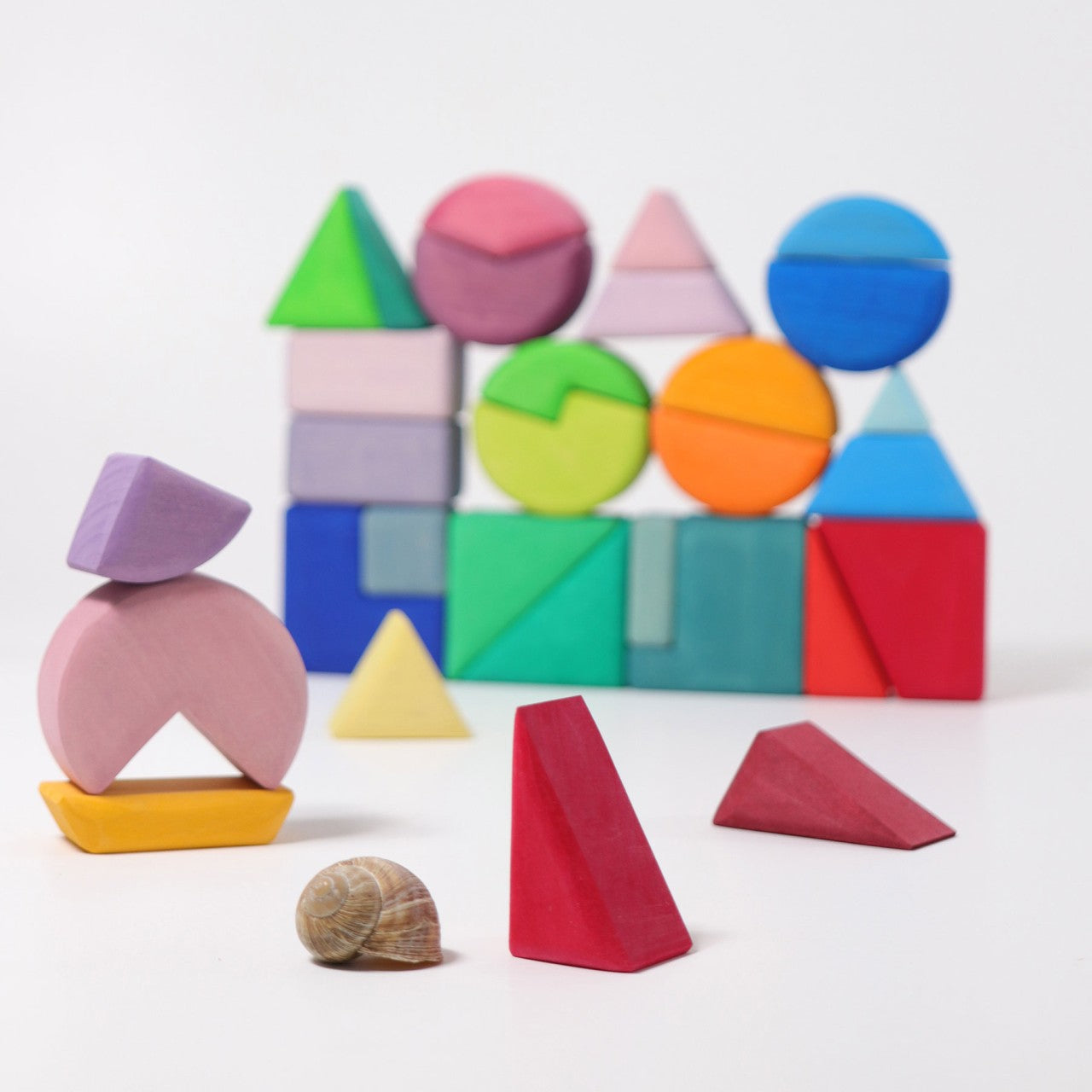 Triangle, Square, Circle | Wooden Puzzle & Building Set | Open-Ended Play