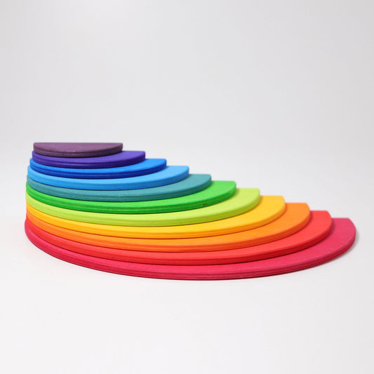 Rainbow Semi Circles | 11 Pieces | Wooden Toys for Kids | Open-Ended Play