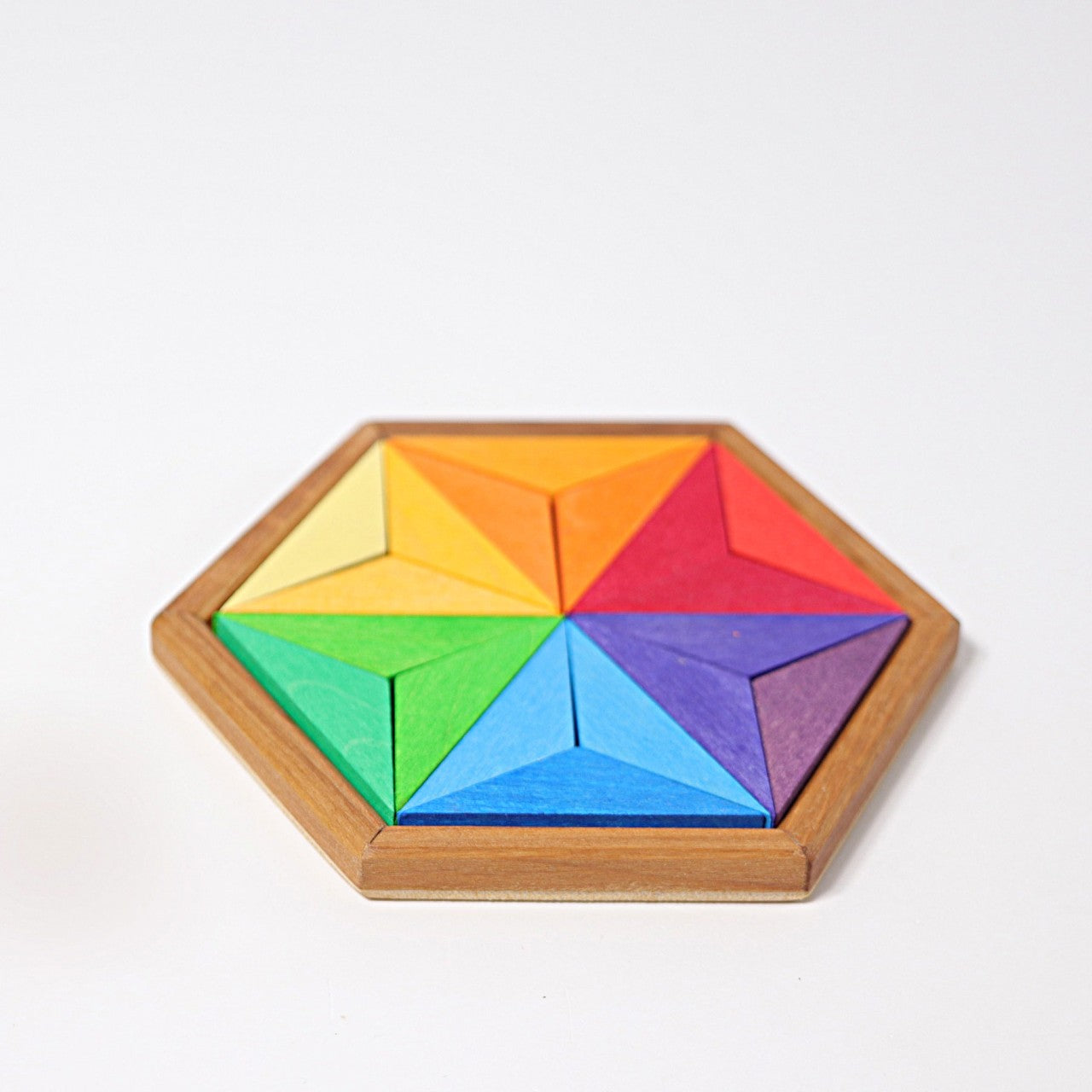 Small Star in Complementary Colours | Wooden Puzzle & Building Set | Open-Ended Play