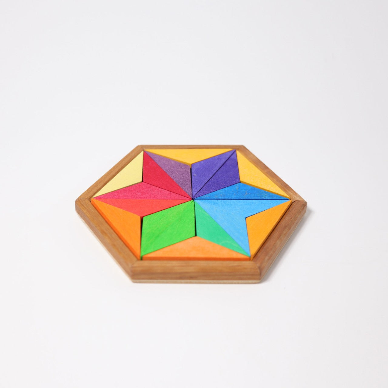 Small Star in Complementary Colours | Wooden Puzzle & Building Set | Open-Ended Play